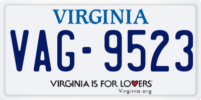 VA license plate VAG9523