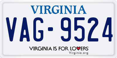 VA license plate VAG9524