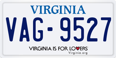 VA license plate VAG9527