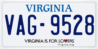 VA license plate VAG9528