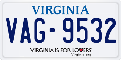VA license plate VAG9532