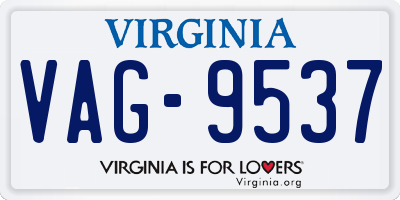 VA license plate VAG9537