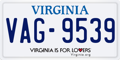 VA license plate VAG9539