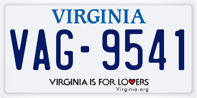 VA license plate VAG9541