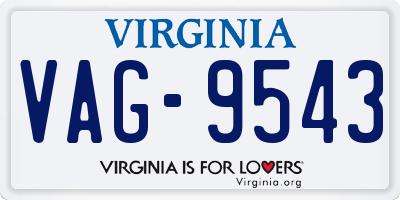 VA license plate VAG9543