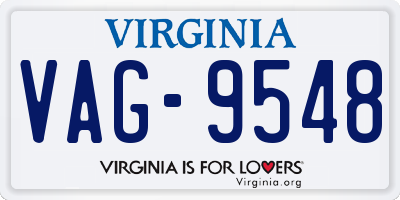 VA license plate VAG9548