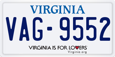VA license plate VAG9552