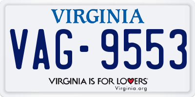 VA license plate VAG9553