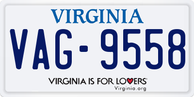 VA license plate VAG9558