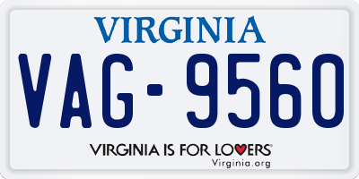 VA license plate VAG9560