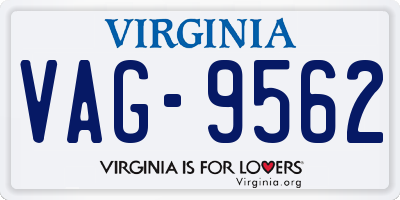 VA license plate VAG9562