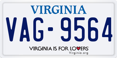 VA license plate VAG9564