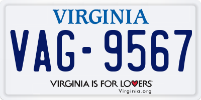 VA license plate VAG9567