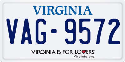 VA license plate VAG9572