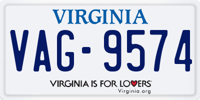 VA license plate VAG9574
