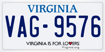 VA license plate VAG9576