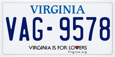 VA license plate VAG9578