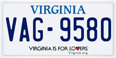 VA license plate VAG9580