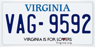 VA license plate VAG9592