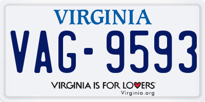 VA license plate VAG9593