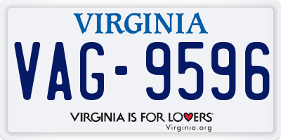 VA license plate VAG9596