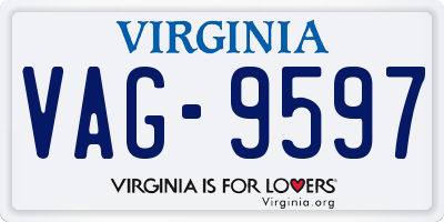 VA license plate VAG9597