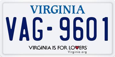 VA license plate VAG9601