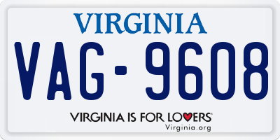 VA license plate VAG9608