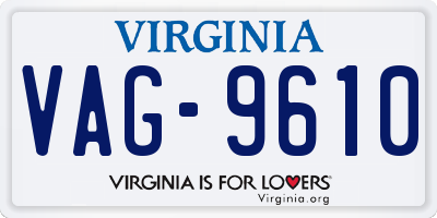 VA license plate VAG9610