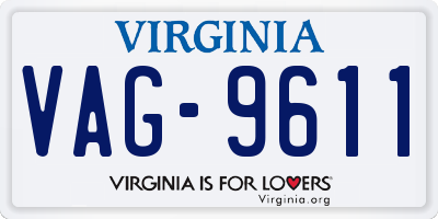 VA license plate VAG9611