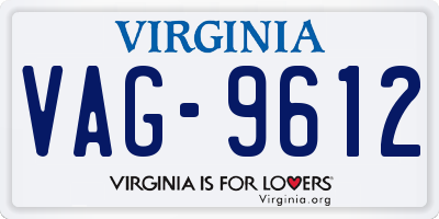 VA license plate VAG9612