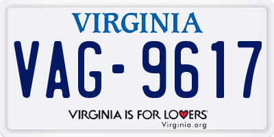 VA license plate VAG9617