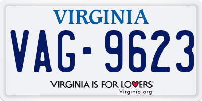 VA license plate VAG9623