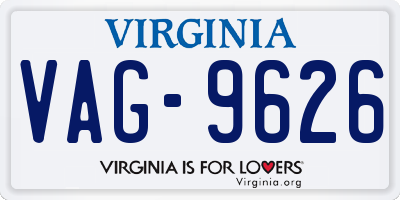 VA license plate VAG9626