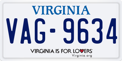 VA license plate VAG9634