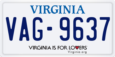 VA license plate VAG9637