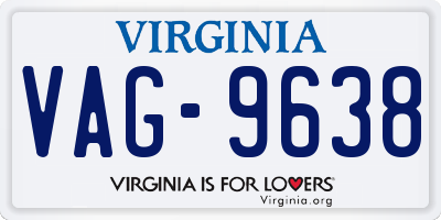 VA license plate VAG9638