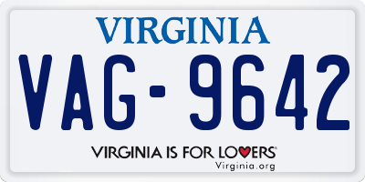 VA license plate VAG9642