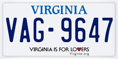 VA license plate VAG9647