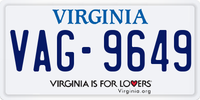 VA license plate VAG9649