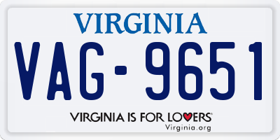 VA license plate VAG9651