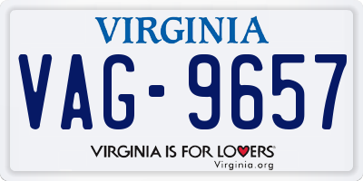 VA license plate VAG9657