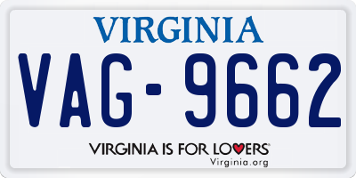VA license plate VAG9662