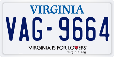 VA license plate VAG9664