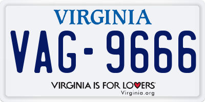 VA license plate VAG9666
