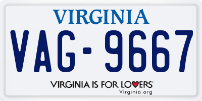 VA license plate VAG9667