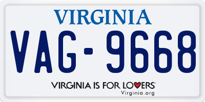 VA license plate VAG9668