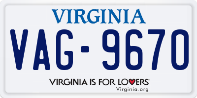 VA license plate VAG9670