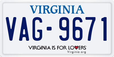 VA license plate VAG9671
