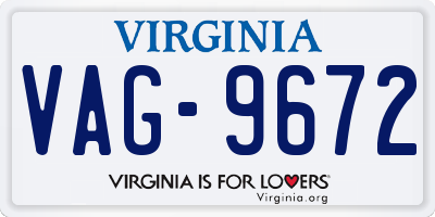 VA license plate VAG9672